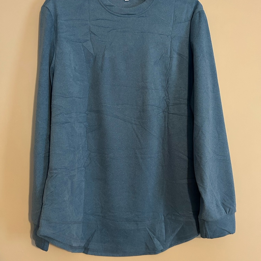 Women’s Blue Crew Neck Sweatshirt Relaxed Fit